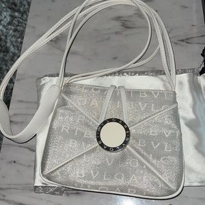Bvlgari white n silver mini bag
